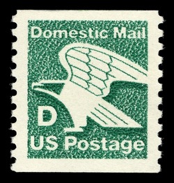Green Eagle - D Rate - Horizontal Imperforate United States Postage Stamp