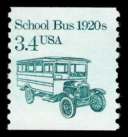 School Bus - 1920s United States Postage Stamp | Transportation