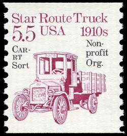 Star Route Truck - 1910s - Precancel United States Postage Stamp | Transportation