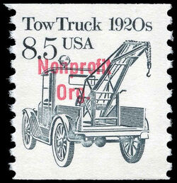 Tow Truck - 1920s - Precancel United States Postage Stamp | Transportation