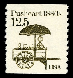 Pushcart - 1880s United States Postage Stamp | Transportation