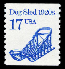Dog Sled - 1920s United States Postage Stamp | Transportation