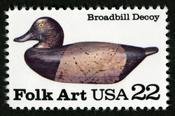 Broadbill Duck Decoy United States Postage Stamp | Folk Art