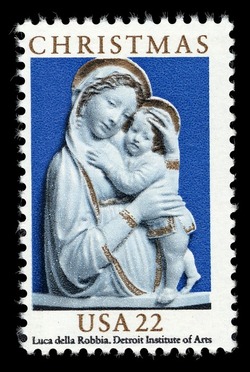 Luca Della Robbia - Madonna and Child Statue United States Postage Stamp