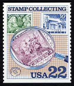 Stamp Under Magnifying Glass United States Postage Stamp | Stamp Collecting