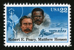 Robert E. Peary - Matthew Henson United States Postage Stamp | Arctic Explorers