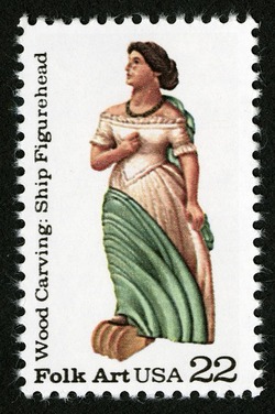 Ship Figurehead United States Postage Stamp | Wood Carving
