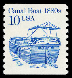 Canal Boat - 1880s United States Postage Stamp | Transportation