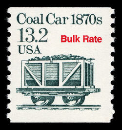 Coal Car - 1870s United States Postage Stamp | Transportation