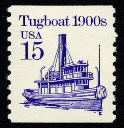 Tugboat - 1900s United States Postage Stamp | Transportation