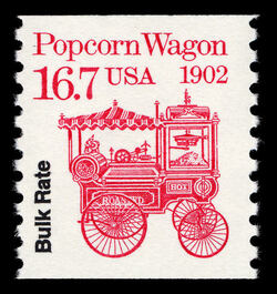 Popcorn Wagon - 1902 United States Postage Stamp | Transportation