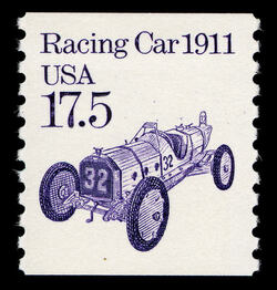 Racing Car - 1911 United States Postage Stamp | Transportation