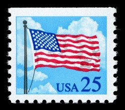 Flag With Clouds Behind - Booklet Single United States Postage Stamp