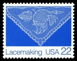 Squash Blossom United States Postage Stamp | Lacemaking