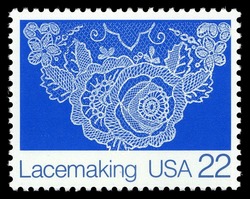 Floral Design 1 United States Postage Stamp | Lacemaking