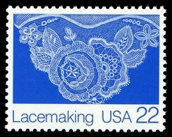 Floral Design 2 United States Postage Stamp | Lacemaking