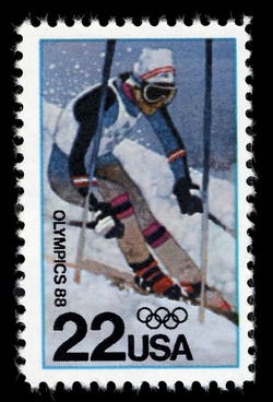 Skiing - Winter Olympics 88 United States Postage Stamp