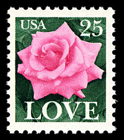 Love - Pink Rose United States Postage Stamp | Love