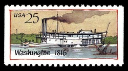 Washington - 1816 United States Postage Stamp | Steamboats