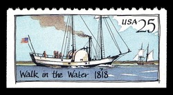 Walk in the Water - 1818 United States Postage Stamp | Steamboats