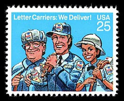 Letter Carriers - We Deliver United States Postage Stamp