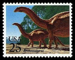 Brontosaurus United States Postage Stamp | Prehistoric Animals