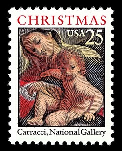 Caracci - Madonna and Child United States Postage Stamp