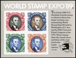 World Stamp Expo 89 - Souvenir Sheet United States Postage Stamp