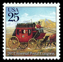 Stagecoach United States Postage Stamp | 20th Universal Postal Congress