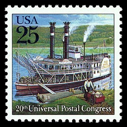 Steamboat United States Postage Stamp | 20th Universal Postal Congress