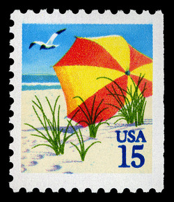 Beach Umbrella United States Postage Stamp