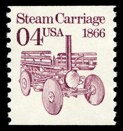 Steam Carriage - 1866 United States Postage Stamp | Transportation