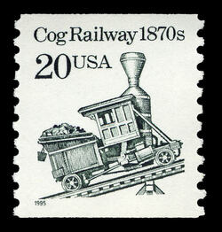 Cog Railway - 1870s United States Postage Stamp | Transportation