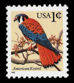 American Kestrel - 1-cent United States Postage Stamp