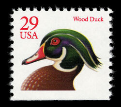 Wood Duck - Red Lettering United States Postage Stamp