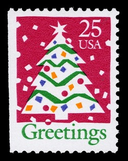 Christmas Tree - Greetings - Booklet Single United States Postage Stamp