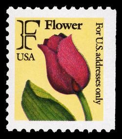 Flower - F Rate - Tulip - Dark Green Leaves - Booklet Single United States Postage Stamp