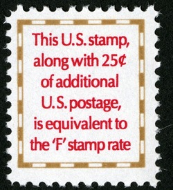 Make-up Rate for F Rate United States Postage Stamp