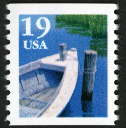 Fishing Boat - Two Loops on Pile United States Postage Stamp