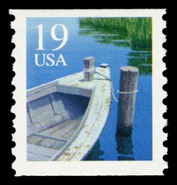 Fishing Boat - One Loop on Pile United States Postage Stamp