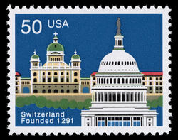 Switzerland United States Postage Stamp