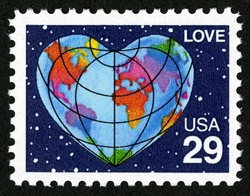 Heart Earth - Perf 11 United States Postage Stamp