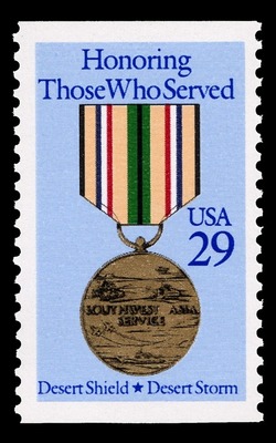 Desert Shield and Desert Storm Medal - Booklet Single United States Postage Stamp
