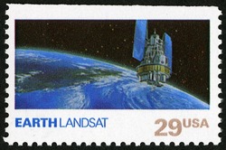 Earth - Landsat United States Postage Stamp | Space Exploration