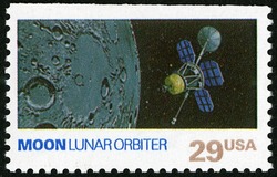 Moon - Lunar Orbiter United States Postage Stamp | Space Exploration