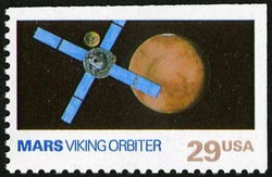 Mars - Viking Orbiter United States Postage Stamp | Space Exploration