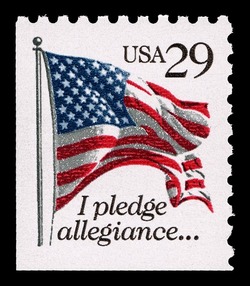 I Pledge Allegiance to the Flag - Black Lettering - Perf 10 United States Postage Stamp
