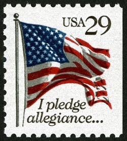 I Pledge Allegiance to the Flag - Black Lettering - Perf 10 X 11 United States Postage Stamp