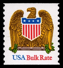 Eagle and Shield - Blue USA - BEP United States Postage Stamp