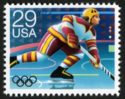 Hockey United States Postage Stamp | Winter Olympics 92